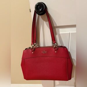 Coach Brooke Carryall Crossbody Leather Red Purse Shoulder Bag G1857-F25397
